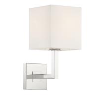 One Light Wall Sconce by Crystorama - Chatham Collection, Polished Nickel Finish - CHA-491-PN