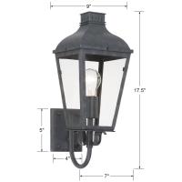 One Light Outdoor Wall Sconce by Crystorama - Dumont Collection, Graphite Finish - DUM-9801-GE