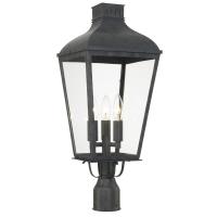 Three Light Outdoor Post Mount by Crystorama - Dumont Collection, Graphite Finish - DUM-9807-GE