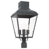 Three Light Outdoor Post Mount by Crystorama - Dumont Collection, Graphite Finish - DUM-9808-GE
