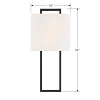 Two Light Wall Sconce by Crystorama - Fremont Collection, Black Forged Finish - FRE-422-BF