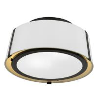 Two Light Semi Flush Mount by Crystorama - Fulton Collection, Black Finish - FUL-903-BK