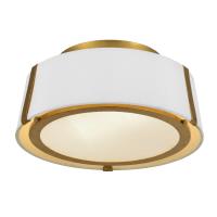 Two Light Semi Flush Mount by Crystorama - Fulton Collection, Antique Gold Finish - FUL-903-GA