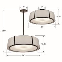 Six Light Chandelier by Crystorama - Fulton Collection, Black Finish - FUL-907-BK