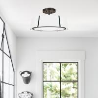 Six Light Semi Flush Mount by Crystorama - Fulton Collection, Black Finish - FUL-907-BK_CEILING