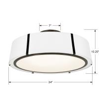 Six Light Semi Flush Mount by Crystorama - Fulton Collection, Black Finish - FUL-907-BK_CEILING