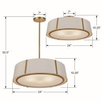 Six Light Chandelier by Crystorama - Fulton Collection, Antique Gold Finish - FUL-907-GA
