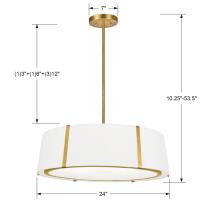 Six Light Chandelier by Crystorama - Fulton Collection, Antique Gold Finish - FUL-907-GA