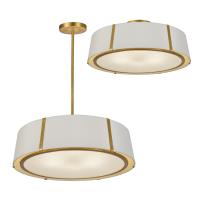 Six Light Semi Flush Mount by Crystorama - Fulton Collection, Antique Gold Finish - FUL-907-GA_CEILING