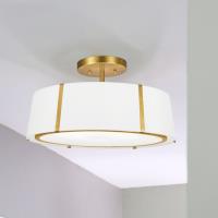 Six Light Semi Flush Mount by Crystorama - Fulton Collection, Antique Gold Finish - FUL-907-GA_CEILING