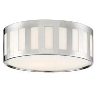 Three Light Flush Mount by Crystorama - Kendal Collection, Polished Nickel Finish - KEN-2203-PN