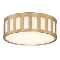 Three Light Flush Mount by Crystorama - Kendal Collection, Vibrant Gold Finish - KEN-2203-VG