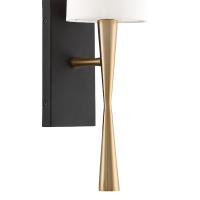 One Light Wall Sconce by Crystorama - Trenton Collection, Aged Brass + Black Forged Finish - TRE-221-AG-BF