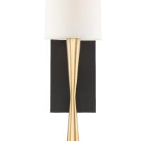 One Light Wall Sconce by Crystorama - Trenton Collection, Aged Brass + Black Forged Finish - TRE-221-AG-BF
