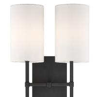 Two Light Wall Sconce by Crystorama - Veronica Collection, Black Forged Finish - VER-242-BF