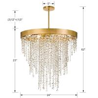 Six Light Chandelier by Crystorama - Winham Collection, Antique Gold Finish - WIN-616-GA-CL-MWP
