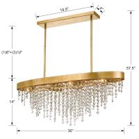 Eight Light Chandelier by Crystorama - Winham Collection, Antique Gold Finish - WIN-619-GA-CL-MWP