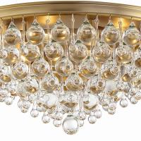Six Light Flush Mount by Crystorama - Calypso Collection, Vibrant Gold Finish - 138-VG