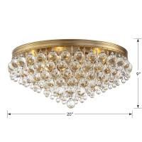 Six Light Flush Mount by Crystorama - Calypso Collection, Vibrant Gold Finish - 138-VG