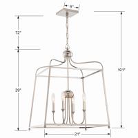 Four Light Chandelier by Crystorama - Sylvan Collection, Polished Nickel Finish - 2244-PN_NOSHADE