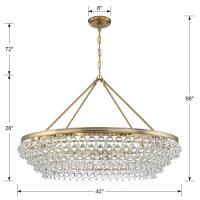 Eight Light Chandelier by Crystorama - Calypso Collection, Vibrant Gold Finish - 278-VG