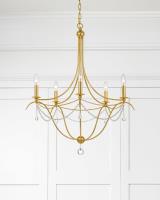 Five Light Chandelier by Crystorama - Metro Collection, Antique Gold Finish - 425-GA