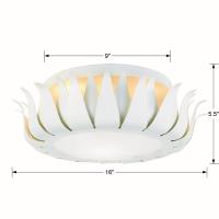 Three Light Flush Mount by Crystorama - Broche Collection, Matte White Finish - 510-MT