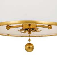 Three Light Semi Flush Mount by Crystorama - Broche Collection, Antique Gold Finish - 513-GA_CEILING