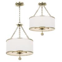 Three Light Semi Flush Mount by Crystorama - Broche Collection, Antique Silver Finish - 513-SA_CEILING