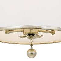 Three Light Semi Flush Mount by Crystorama - Broche Collection, Antique Silver Finish - 513-SA_CEILING