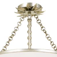 Three Light Semi Flush Mount by Crystorama - Broche Collection, Antique Silver Finish - 513-SA_CEILING