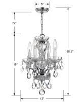 Four Light Chandelier by Crystorama - Welton Collection, Polished Chrome Finish - 5534-CH-CL-S