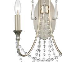 Two Light Wall Sconce by Crystorama - Arcadia Collection, Antique Silver Finish - ARC-1902-SA-CL-MWP