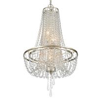 Four Light Chandelier by Crystorama - Arcadia Collection, Antique Silver Finish - ARC-1907-SA-CL-MWP