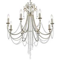 Eight Light Chandelier by Crystorama - Arcadia Collection, Antique Silver Finish - ARC-1908-SA-CL-MWP