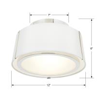 Two Light Semi Flush Mount by Crystorama - Fulton Collection, Polished Nickel Finish - FUL-903-PN