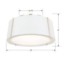 Three Light Semi Flush Mount by Crystorama - Fulton Collection, Polished Nickel Finish - FUL-905-PN