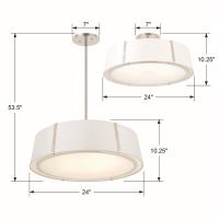Six Light Chandelier by Crystorama - Fulton Collection, Polished Nickel Finish - FUL-907-PN