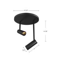 LED Semi-Flush Mount by Kuzco Lighting - Downey Collection, Black Finish - SF15002-BK