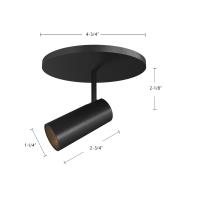 LED Semi-Flush Mount by Kuzco Lighting - Downey Collection, Black Finish - SF15101-BK