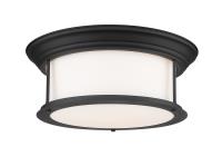 Three Light Flush Mount by Z-Lite - Sonna Collection, Matte Black Finish - 2011F16-MB