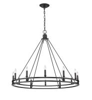 12 Light Chandelier by Z-Lite - Dennison Collection, Matte Black Finish - 4005-12MB