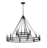 18 Light Chandelier by Z-Lite - Dennison Collection, Matte Black Finish - 4005-18MB