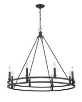 Eight Light Chandelier by Z-Lite - Dennison Collection, Matte Black Finish - 4005-8MB