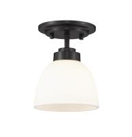 One Light Flush Mount by Z-Lite - Ashton Collection, Matte Black Finish - 443F1-MB