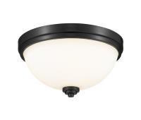 Two Light Flush Mount by Z-Lite - Ashton Collection, Matte Black Finish - 443F2-MB