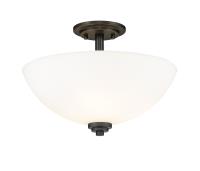 Three Light Semi Flush Mount by Z-Lite - Ashton Collection, Matte Black Finish - 443SF-MB