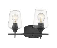 Two Light Vanity by Z-Lite - Joliet Collection, Matte Black Finish - 473-2V-MB