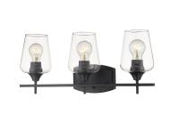 Three Light Vanity by Z-Lite - Joliet Collection, Matte Black Finish - 473-3V-MB