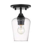 One Light Flush Mount by Z-Lite - Joliet Collection, Matte Black Finish - 473F1-MB